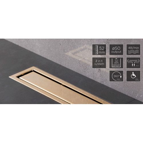 Душевой лоток Pestan Confluo Premium Line 300 Gold, 13100050