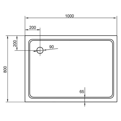 Душевой поддон Cezares 100*80*3.5 см, белый, TRAY-M-AH-100/80-35-W