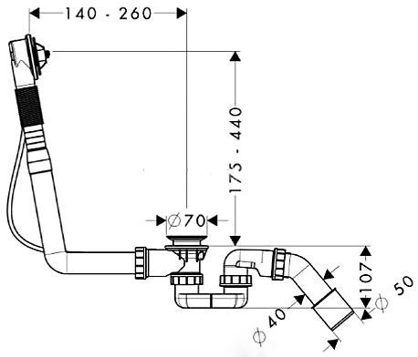 Cлив-перелив Kaldewei мод.4040, D=100мм, альп белый 687670010001