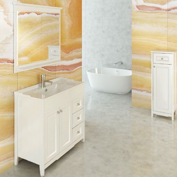 Тумба-умывальник Comforty "Тбилиси-90" белый глянец с раковиной Comforty XD-F90