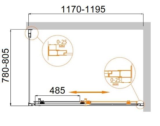 Душевая кабина Cezares MOLVENO-AH-11-120/80-C-Cr-IV