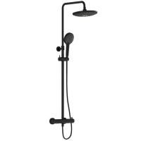 Душевая система Vitra Aquaheat Bliss 240 2F, с термостатом, черный матовый, A4720536