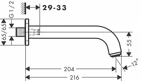 Излив для ванны Hansgrohe Vernis Shape, черный матовый, 71460670