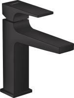 Смеситель для раковины Hansgrohe Metropol 110, со сливным клапаном Push-Open, черный матовый, 325076