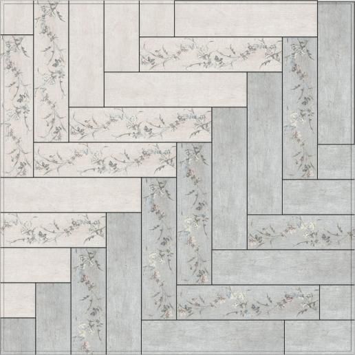 Плитка настенная Kerama Marazzi Кантри Шик 9,9х40,2 белый декорированный SG401600N