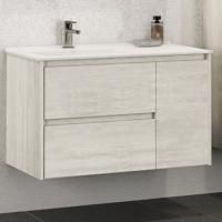 Тумба-умывальник Comforty "Бремен-90" дуб белый с раковиной Comforty 9090EL