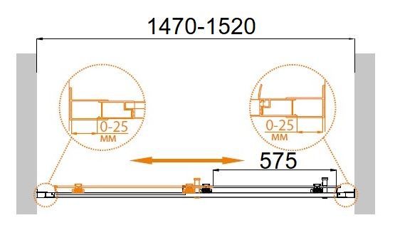 Душевая дверь Cezares MOLVENO-BF-1-150-P-Cr