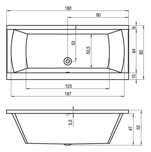 Ванна акриловая Riho JULIA 180х80, BA7200500000000