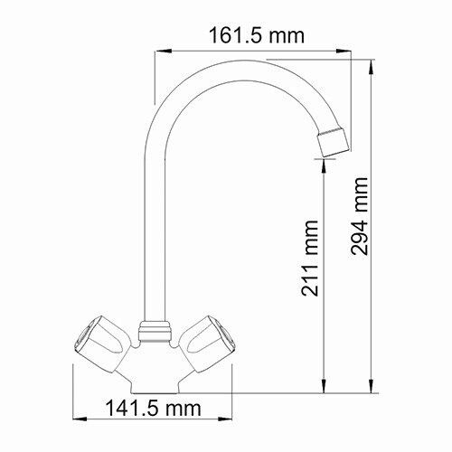 Смеситель для кухни WasserKRAFT Amper 2900, 2907