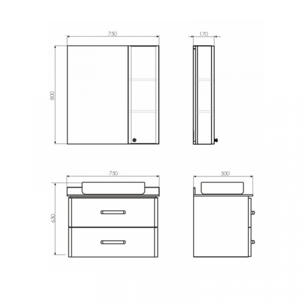 Зеркало-шкаф Comforty "Амстердам-75" белый