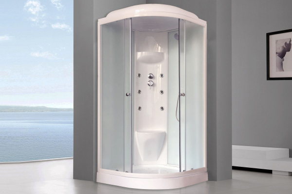 Гидромассажный бокс Royal Bath 90х90х217, белое/матовое стекло, белый профиль, RB 90HK7-WС