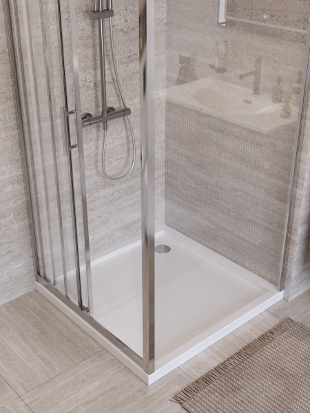 Душевая кабина BelBagno 80*100 см, профиль хром, UNO-195-AHF-31-100/80-C-Cr
