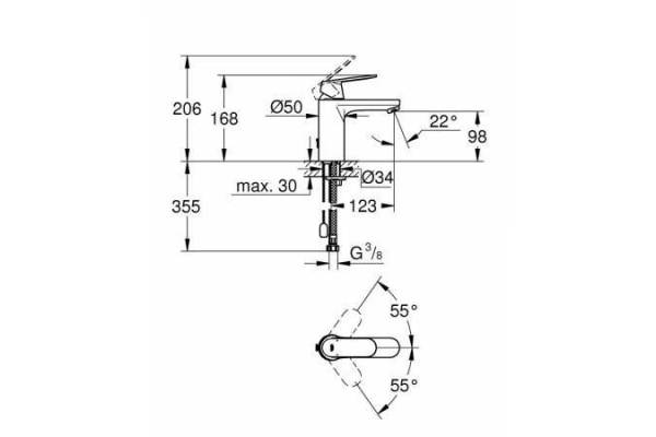 Смеситель для раковины Grohe Eurosmart Cosmo, хром, 23326000