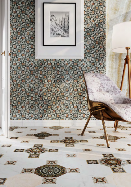 Керамическая плитка настенная Kerama Marazzi Милан Стемма белый 24x24x7, SG244100N