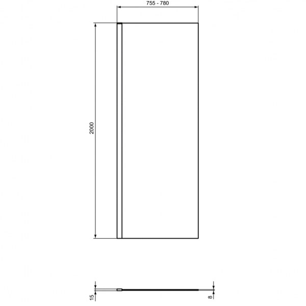 Душевая стенка Ideal Standard I.Life WetRoom 80 см, T4870EO