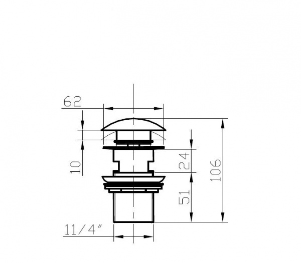 Донный клапан Bronze De Luxe Орнамент для раковины бронза с переливом, 21989