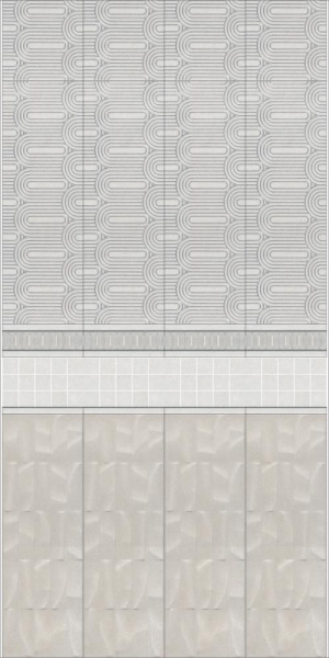 Керамическая плитка настенная Kerama Marazzi Милан Безана серый 25x75x9, 12137R