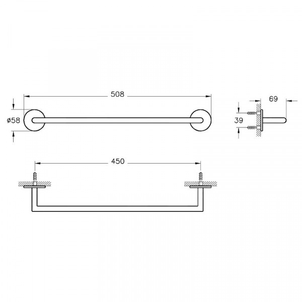 Держатель для полотенец Vitra Origin, черный матовый, A4488636