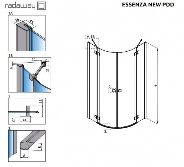 Душевая кабина Radaway Essenza New PDD