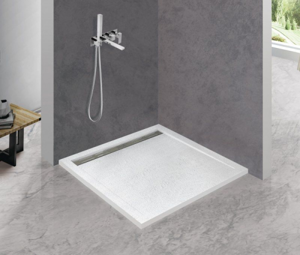 Поддон литой Cezares из искусственного мрамора, квадратный 800x800x30, TRAY-AS-A-80-30-W