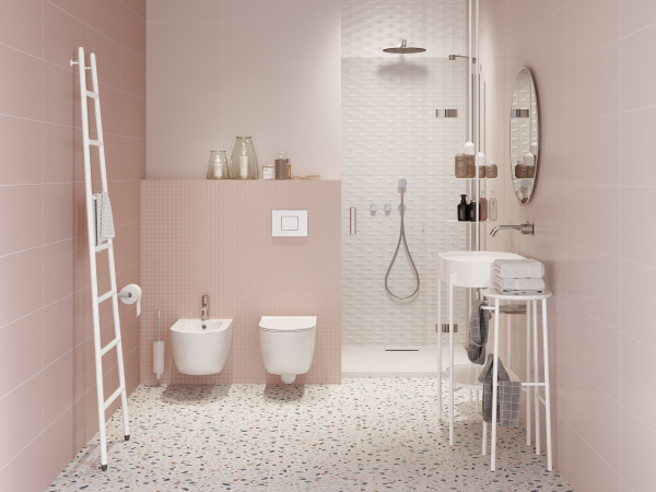 Керамическая плитка настенная Meissen Keramik Trendy  светло-розовый 25x75 TYU471