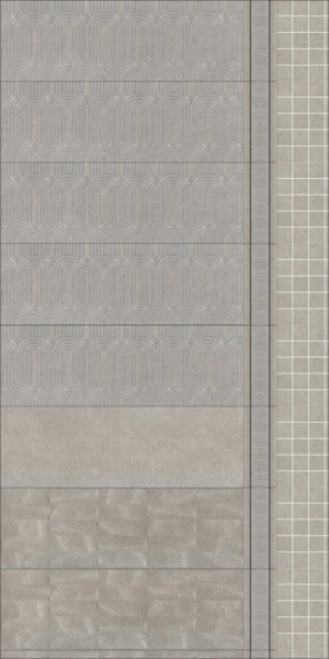 Керамическая плитка настенная Kerama Marazzi Милан Безана серый 25x75x9, 12137R