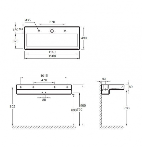 EXB112-00 умывальник TERRACE /120х49/ (бел) EXB112-00
