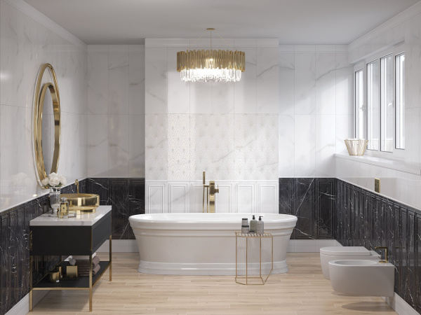Настенный бордюр Meissen Keramik Gatsby белый 15x25 GT1U052