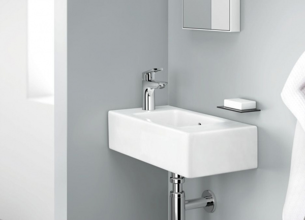 Смеситель для раковины Hansgrohe Logis Loop 100, со сливным гарнитуром, хром, 71154000