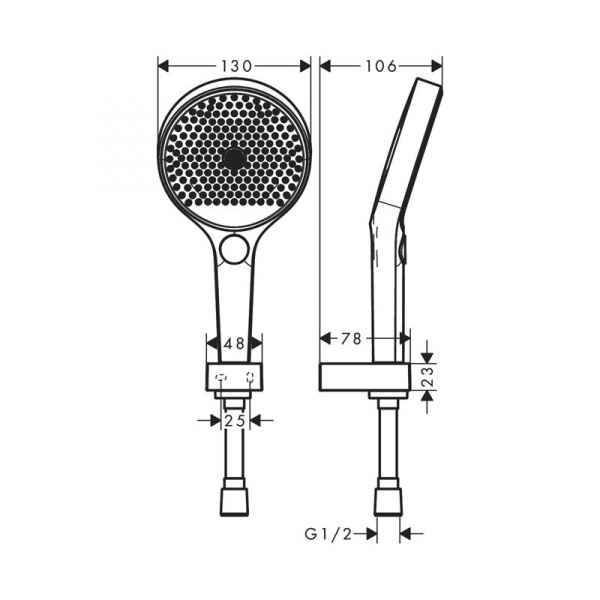 Душевая лейка Hansgrohe Rainfinity 130 3jet с держателем и шлангом 125 см, белый матовый, 26852700