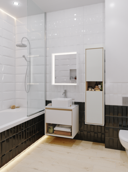 Тумба под раковину Cersanit с столешницей Лауна (Louna) 60, SP-SZ-LOU60-BL/Wh
