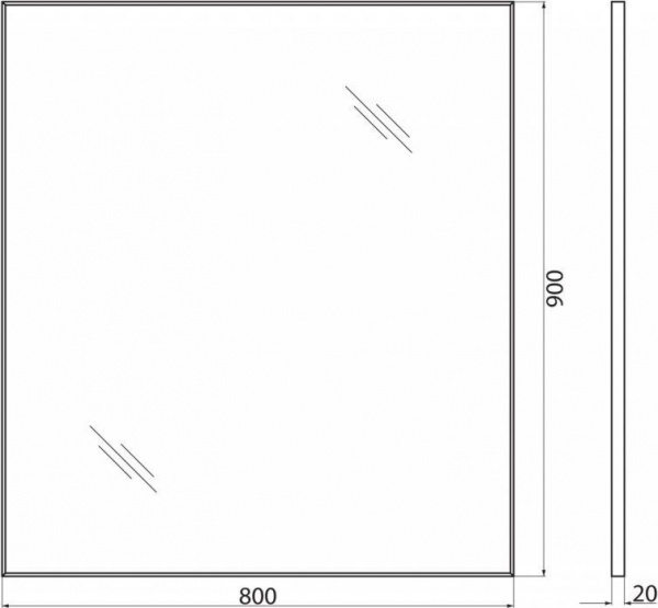 Зеркало BelBagno 800x20x900, SPC-AL-800-900