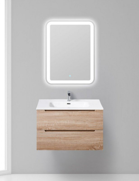 Раковина BelBagno Love, 81.5 см, керамическая полувстаиваемая, прямоугольная, белая, LOV-800-LVB