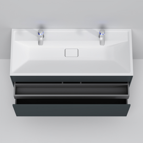 Тумба подвесная под раковину AM.PM INSPIRE V2.0 120 см, 3 ящика, push-to-open, графит матовый, M50AF