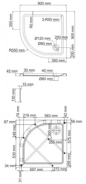 Душевой поддон WasserKRAFT Isen, 26T01