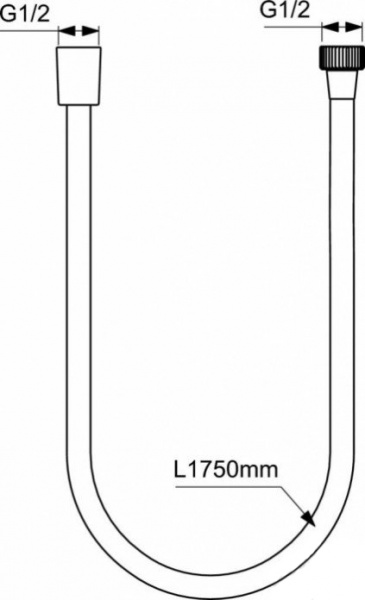 Душевой шланг Ideal Standard Idealflex, 1750 мм, черный, пластиковый, M1/2“xM1/2“, A4109XG