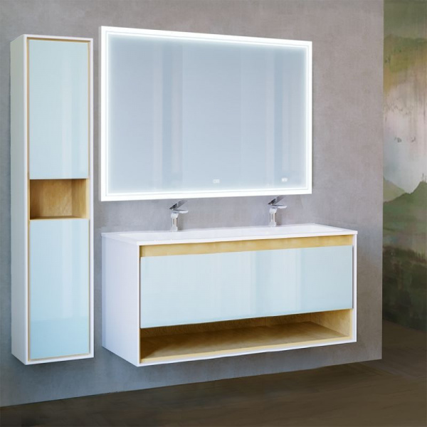 Тумба Jorno Glass 120 подвесной, Gla.01.122/P/W
