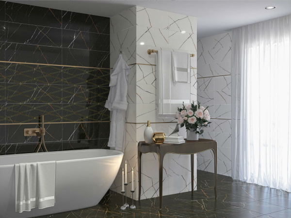 Декор Eletto Ceramica BLACK & GOLD ROMBI 24,2*70, 588112001