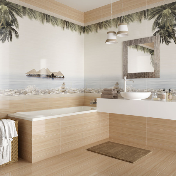 Панно Alma Ceramica из 3 плиток Дель Мар / Del Mare 500*747, PWU09DLM3