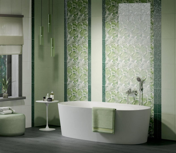 Бордюр Kerama Marazzi Багет Левада зеленый светлый глянц 25х5,5, BLE018