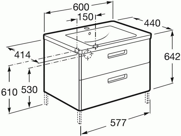 Раковина Roca мебельная Геп / Gap UNIK 60 см 7.3274.7.200.0