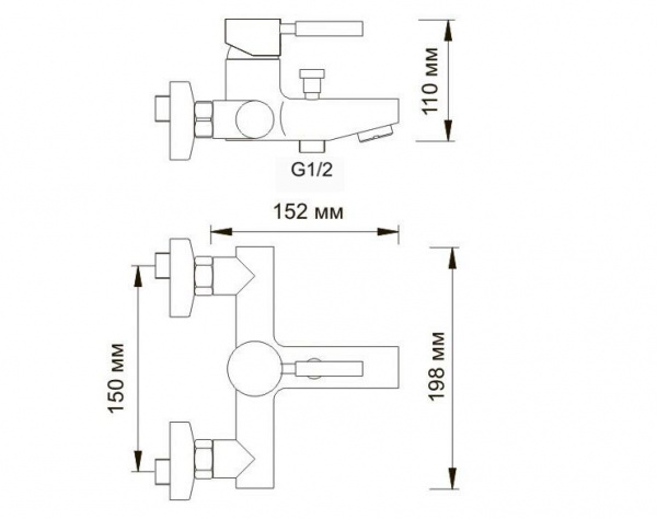 Смеситель для ванны WasserKRAFT Wern 4200, 4201