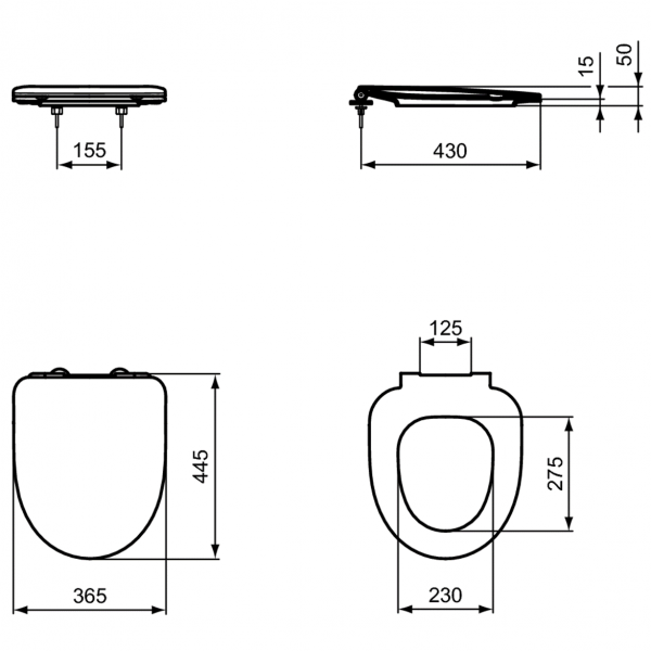Сидение и крышка Ideal Standard i.life A для унитаза стандарт, T467501