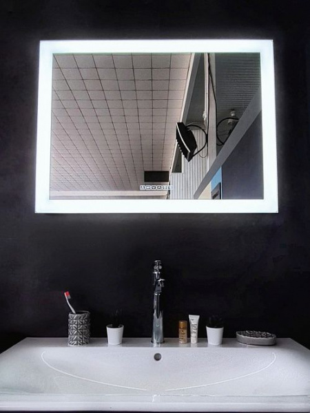 Зеркало Aqua de Marco Элтон 91.5*68.5 см, с LED-подсветкой, антизапотевание, многофункциональный сен
