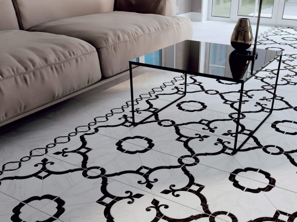 Декор Kerama Marazzi Фрагонар 30х30 наборный чёрный 1/4 розона ID89
