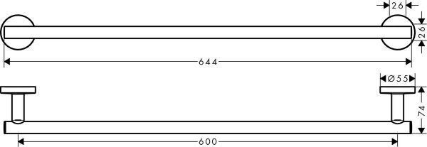 Держатель для банного полотенца Hansgrohe Logis Universal, хром, 41716000