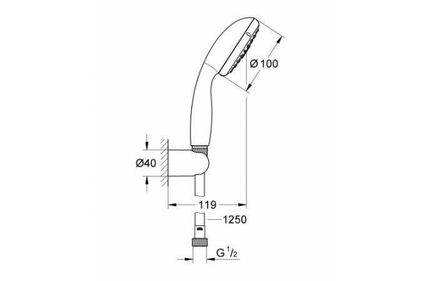 Душевой набор Grohe Tempesta New,  хром, 27799001