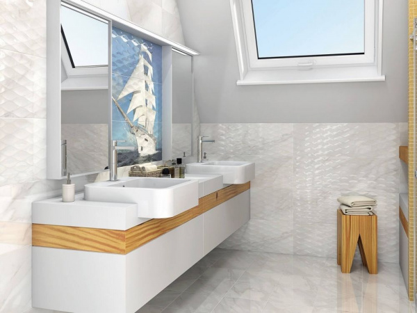 Плитка настенная Kerama Marazzi Майори 30*89,5 белый структура 13026R