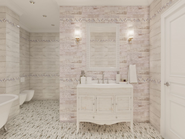 Керамическая плитка настенная Global Tile Сан-Ремо / San Remo Бел. 25x50  панно часть 2, GT15VG