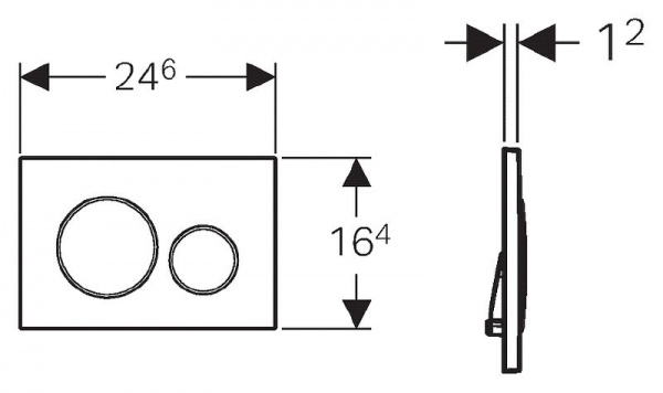 Клавиша смыва Geberit Sigma 20 двойная, черный глянец, 115.882.DW.1